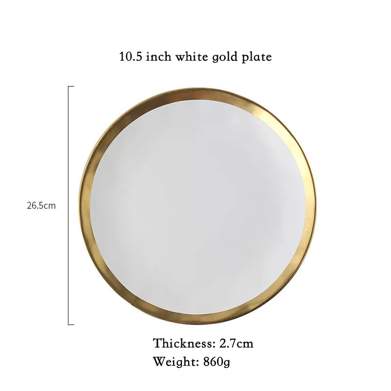 Heritage Gold-Rimmed Dessert Dish