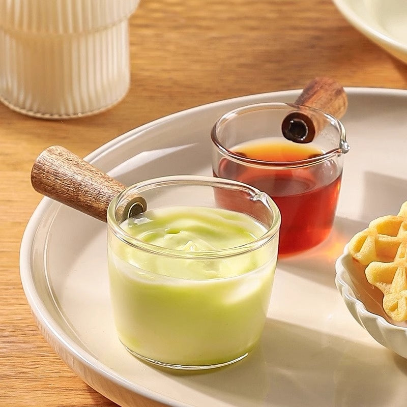 Glass Measuring Cup Wooden Handle