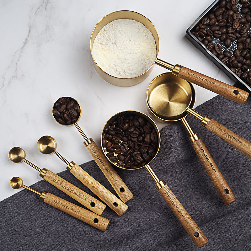 Acacia & Stainless Steel Measuring Set