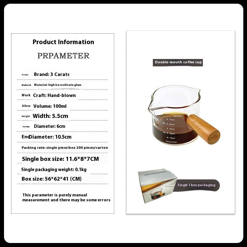 Glass Measuring Cup Wooden Handle