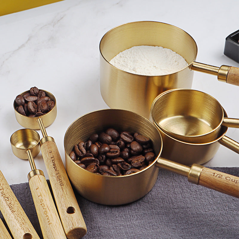 Acacia & Stainless Steel Measuring Set