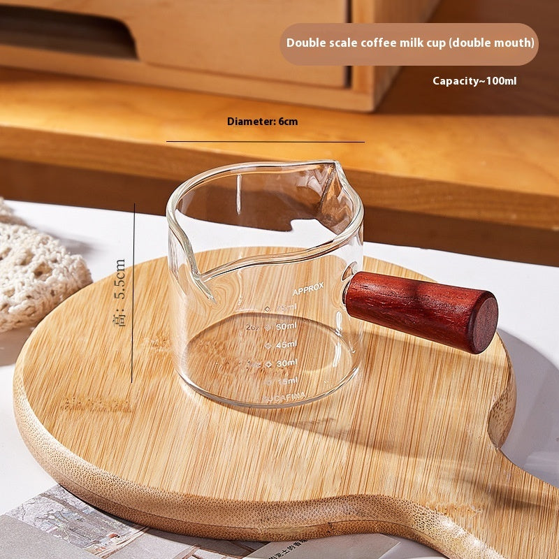 Glass Measuring Cup Wooden Handle
