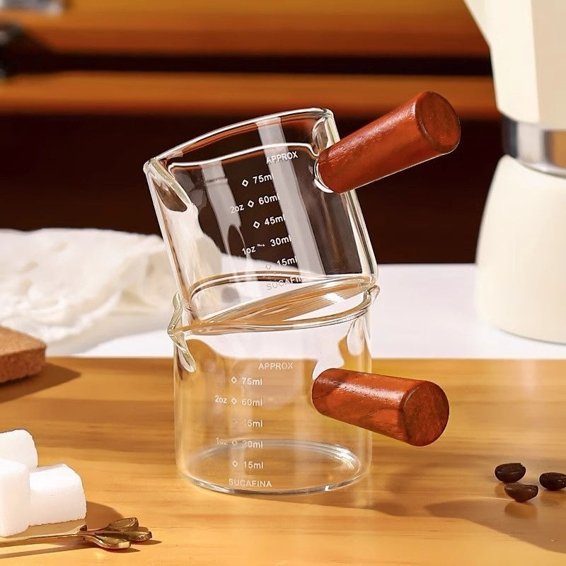 Glass Measuring Cup Wooden Handle
