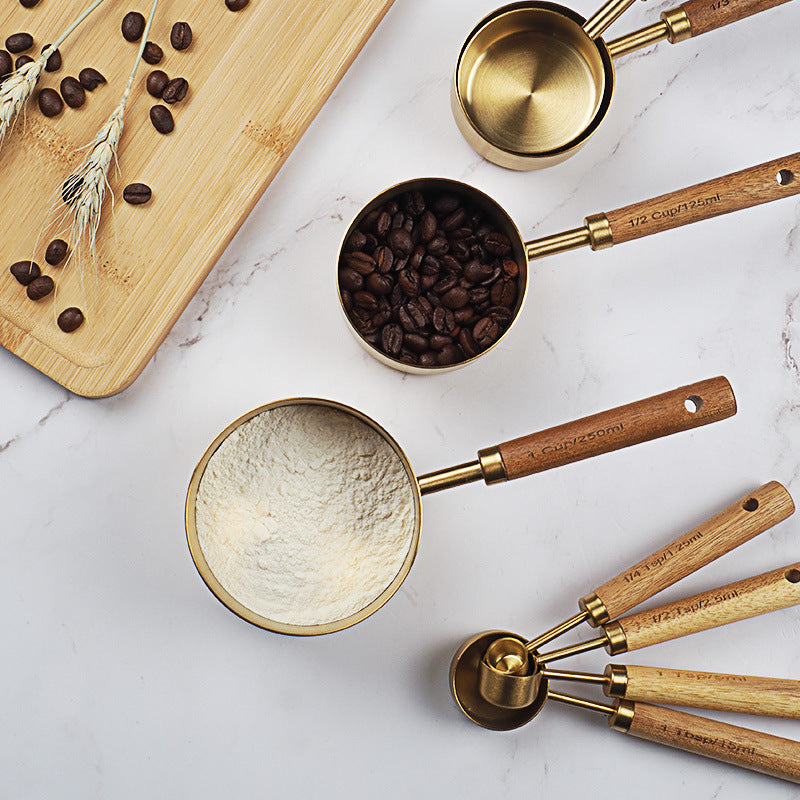 Acacia & Stainless Steel Measuring Set