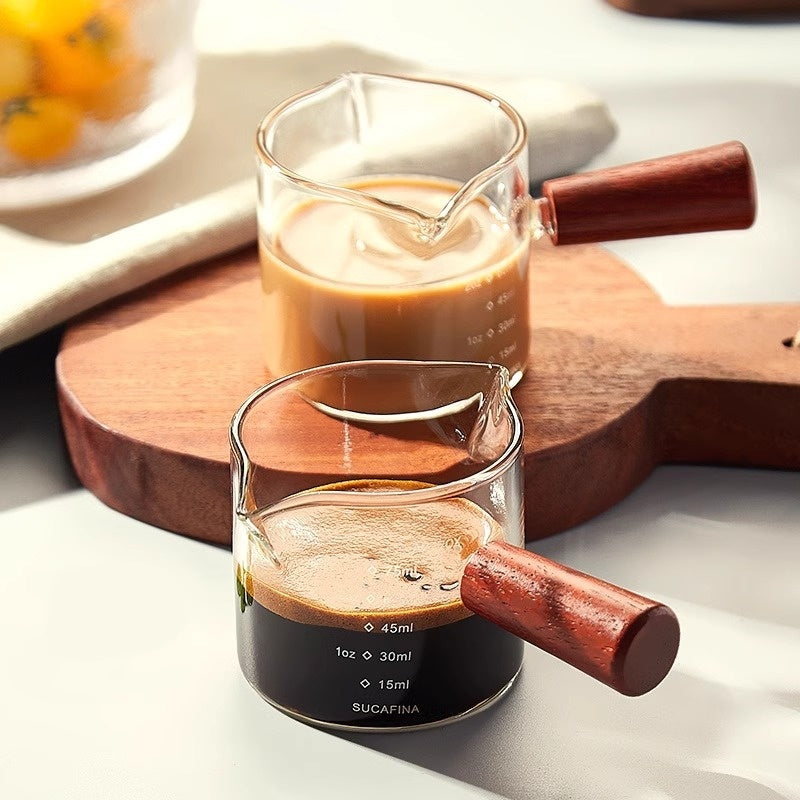 Glass Measuring Cup Wooden Handle
