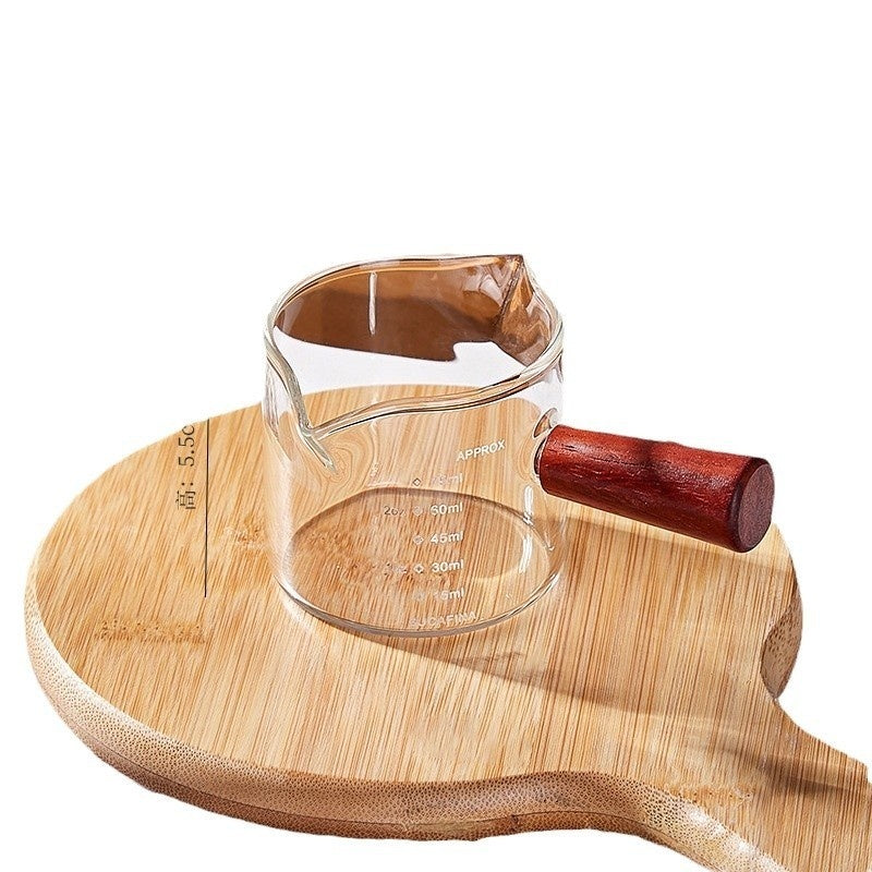 Glass Measuring Cup Wooden Handle